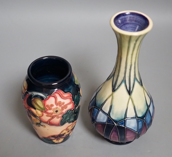 Two modern boxed Moorcroft vases. Tallest 17cm